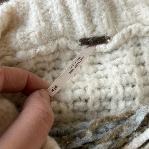 FREE PEOPLE Women's Alpine Pullover Sweater Size M In Ivory - Picture 8 of 12